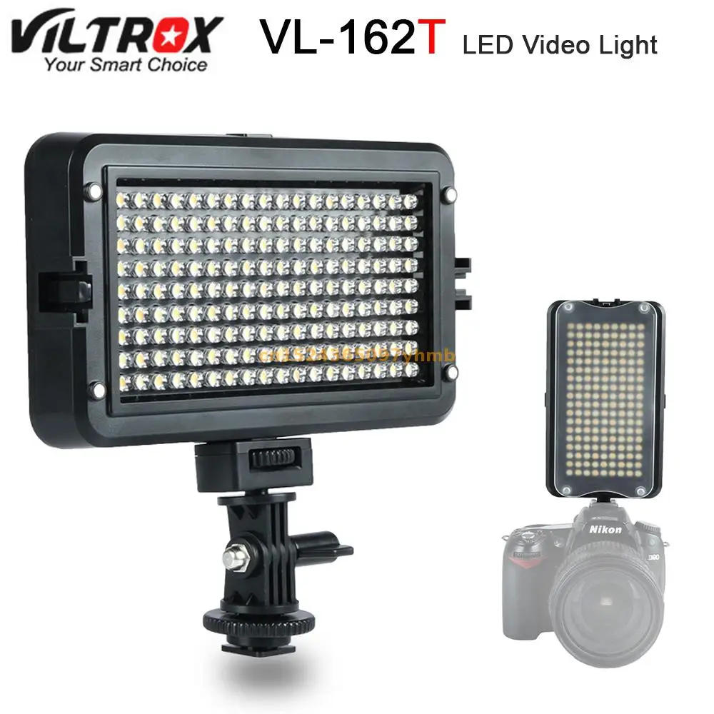 

Viltrox VL-162T Camera LED Video Light LCD Panel 3300K-5600K Bi-Color Dimmable for Canon Nikon Sony DSLR photography Camcorder