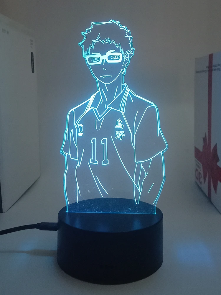 Haikyuu Kei Tsukishima фигурки волейбоол для дома украшения ночник аниме декор комнаты