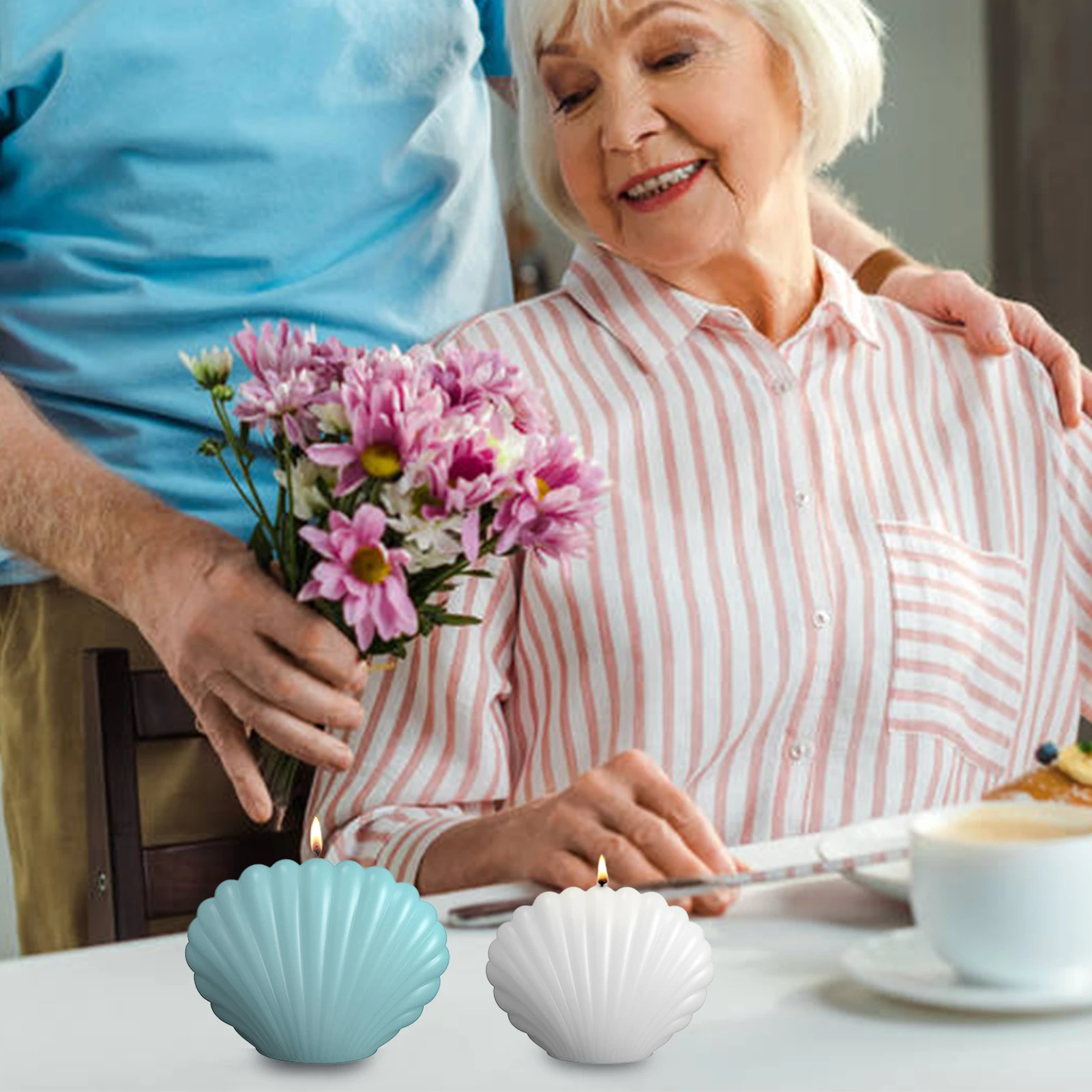 

Silicone Candle Mold Soap DIY 3D Seashell Candle Mold Plaster Resin Molds for Handmade Home Craft Decoration 2 Size Optional