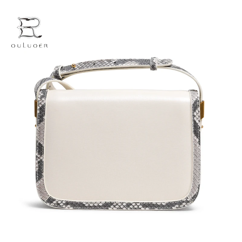 Новинка 2022 женская сумка ouluoer из кожи питона повседневная на одно плечо Женская