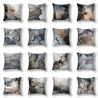 gray gold color marble cushion cover bloom rock pattern polyester pillow cover 45x45cm sofa bedroom patchwork pillow case