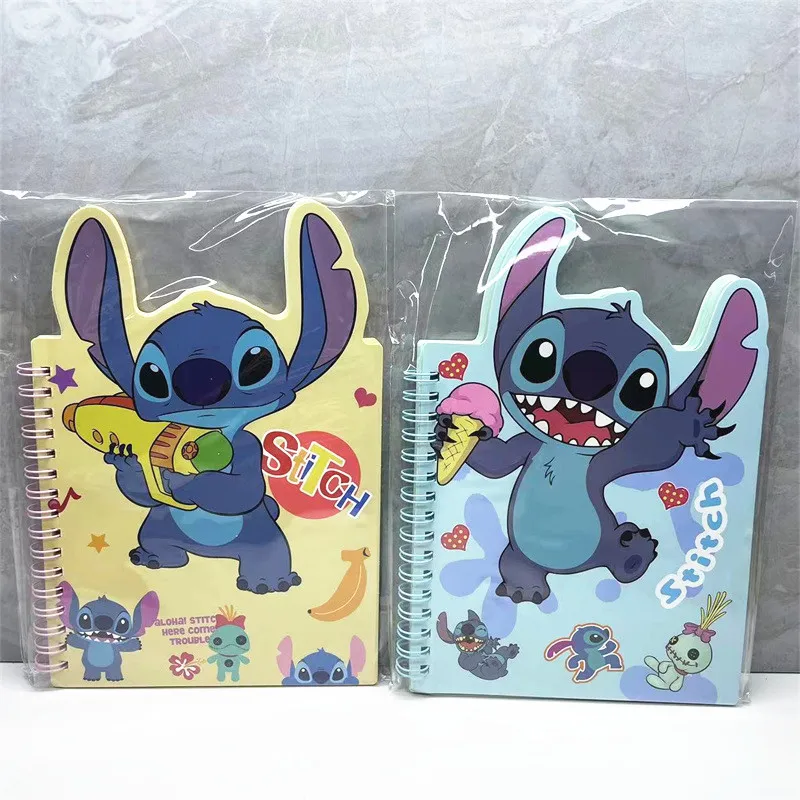 Новый блокнот с катушкой в стиле аниме Disney Stitch портативный Kawaii ежедневные