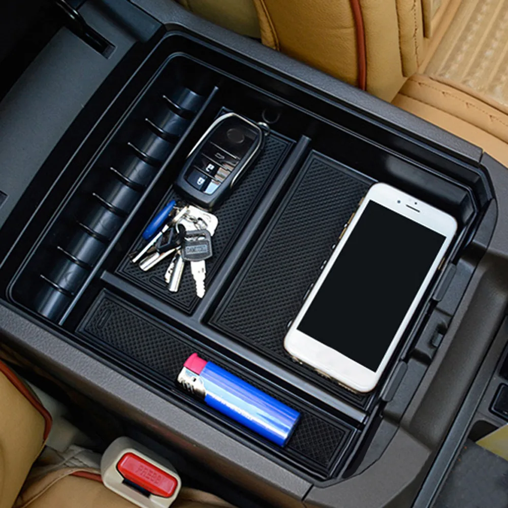 

ABS Car Central Armrest Console Storage Box For Toyota Land Cruiser Prado 120 FJ120 FJ 120 FJ150 150 2003-2019 Accessories Black