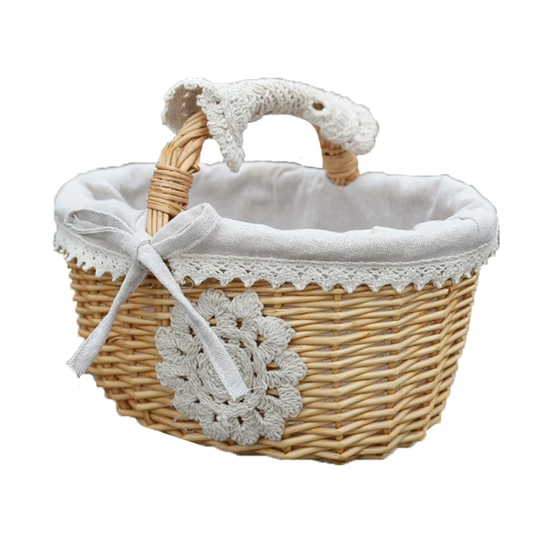 

Креативная корзина для покупок, плетеная корзина для пикника, плетеная корзина, портативная уличная стойка для хранения фруктов