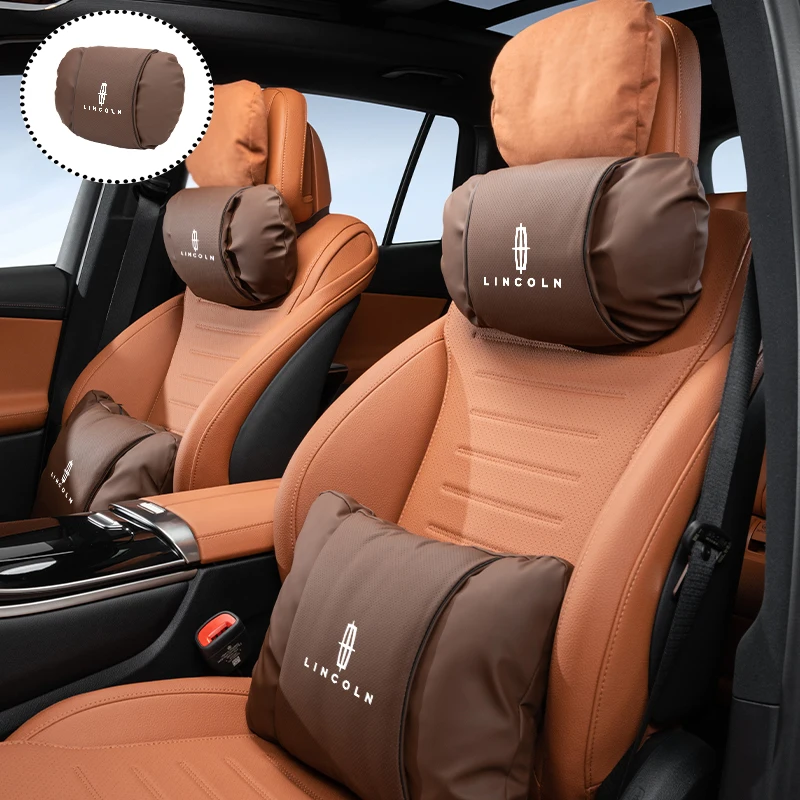 Car Seat Headrest Lumbar Cushion Jelly Layer Double Neck Protection For Lincoln MKZ MKX Aviator Navigator Continental Co