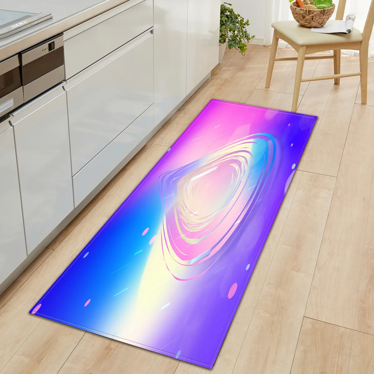 Colorful Universe Galaxy Whale Pattern Printed Rectangular Felt Rugs Bedroom Rugs All Kitchen and Home Decorations Floor Mats