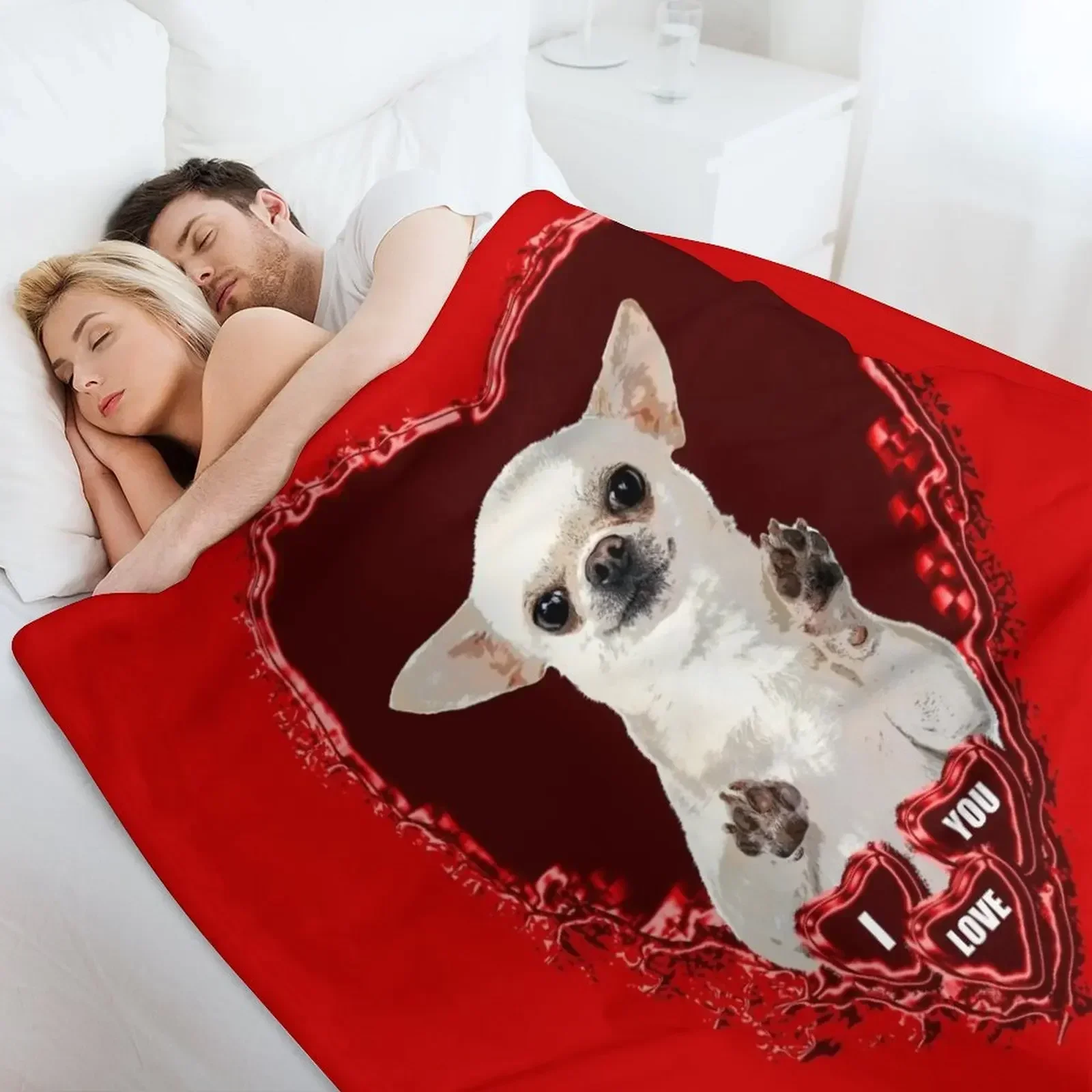 Одеяло CHIHUAHUA ST VALENTIN DOG роскошное одеяло мягкие туристические клетчатые одеяла