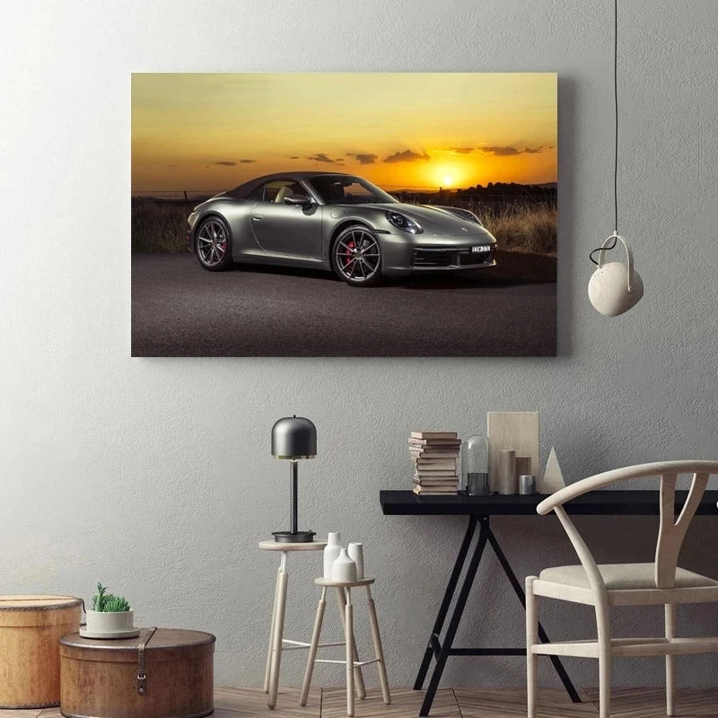 

Picture Home 911 Carrera Silver Car Sport Car Decor Modular Canvas Painting Modern Printed Poster Wall Art Living Room No Frame