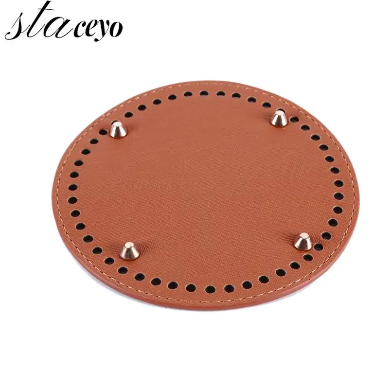 

High Qualtiy Round Leather Bottom With Holes Rivet For Handbag Knitting Bag DIY Women Shoulder Crossbody Bags Accessories