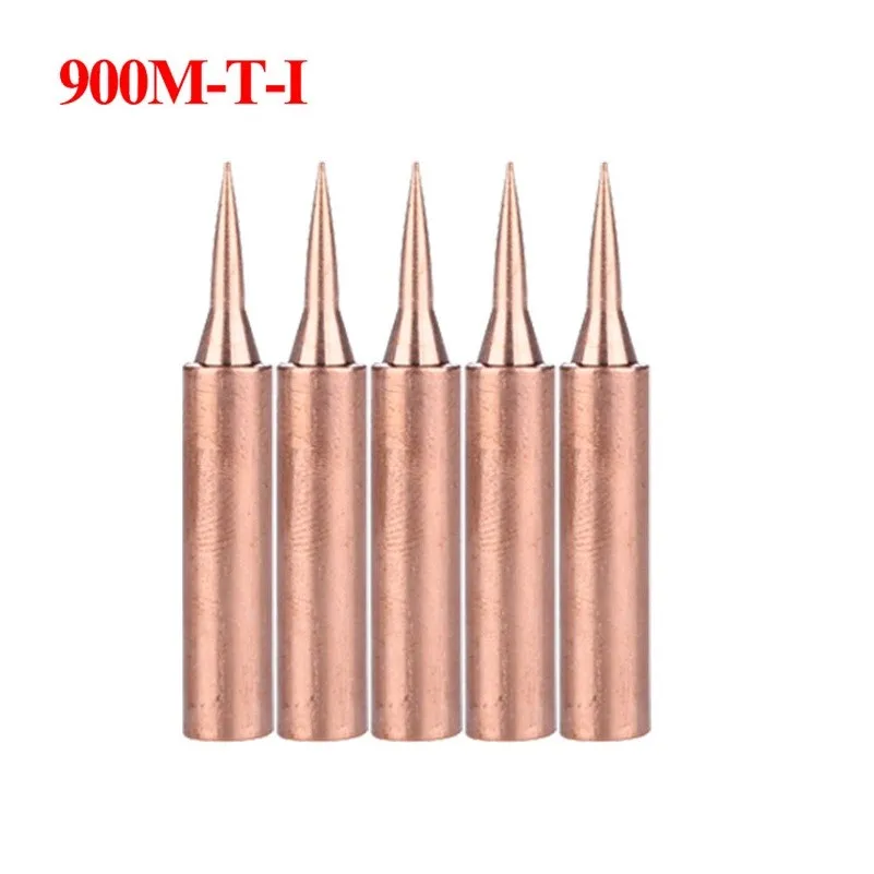 

5pcs 900M-T Soldering Iron Tips Kit Copper Lead-free Welding Solder Tip 933.907.951 4mm Inner 6mm Outer Welding Tools