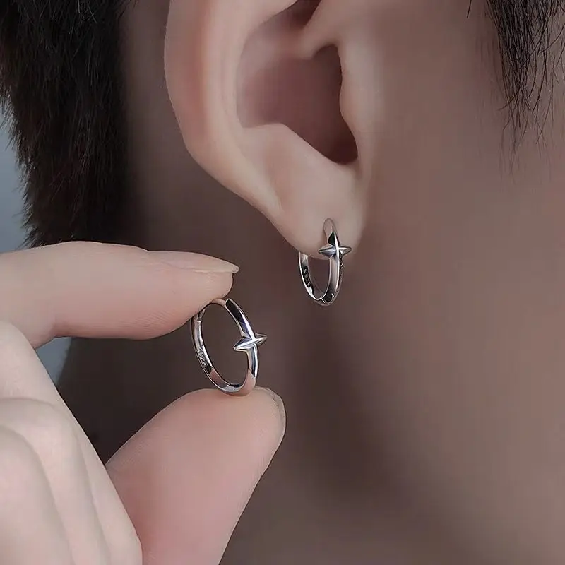 

Coconal Punk Fashion Silver Color Women Men Star Earring Unique Design Jewelry For Gothic Party Jewelry Gifts Earrings