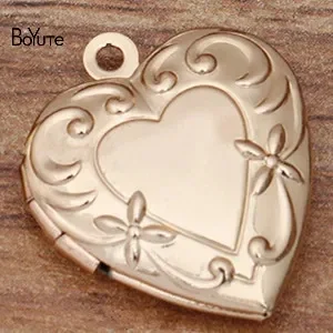 BoYuTe (20 шт./Лот) 20 мм металлический латунный плавающий медальон в форме сердца с памятью, Подвески для изготовления ювелирных изделий