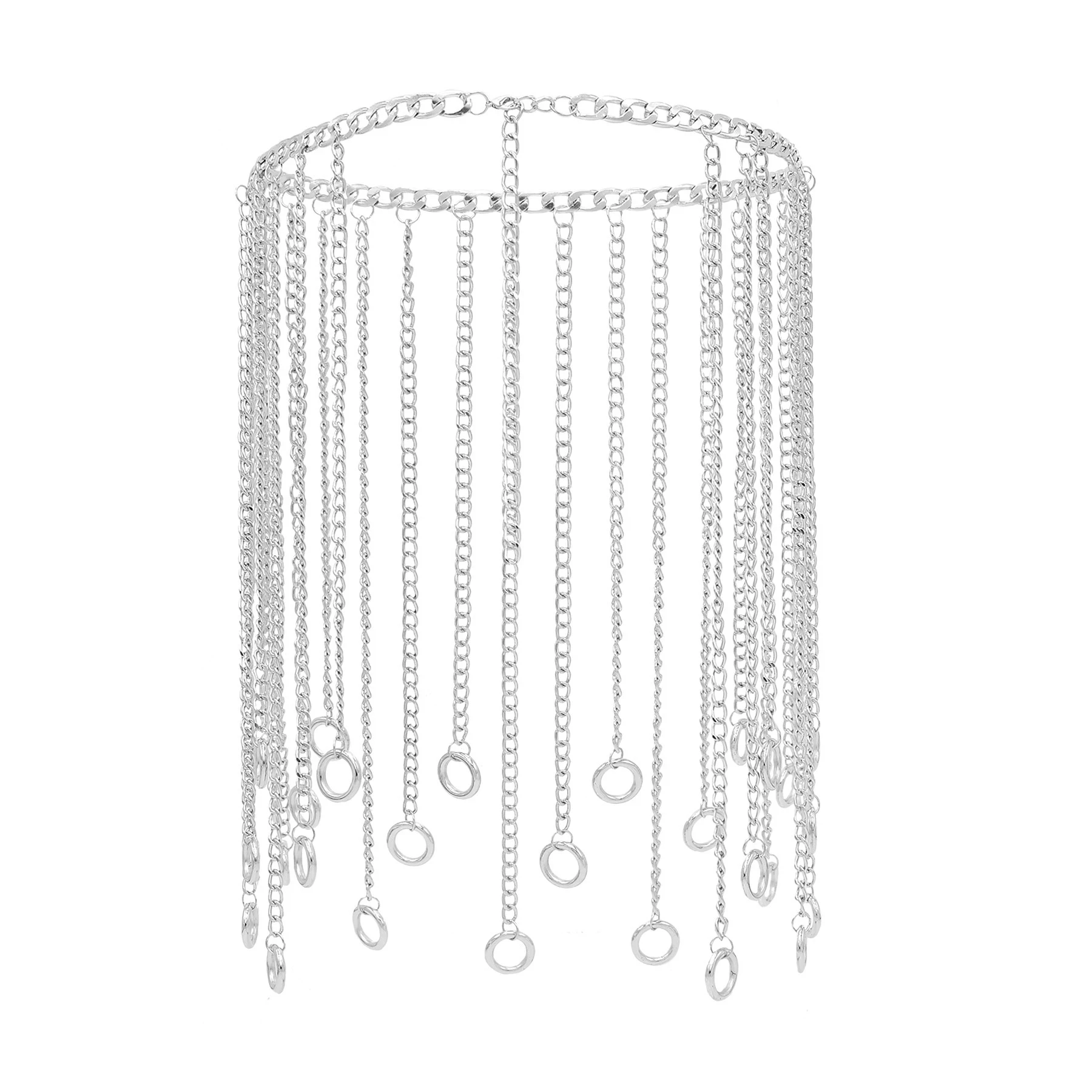 Multi Layer Silver Long Chains Tassel Skirt Waist Chain Europe American Fashion Exaggerated Sexy Bikini Body Jewelry Accessories