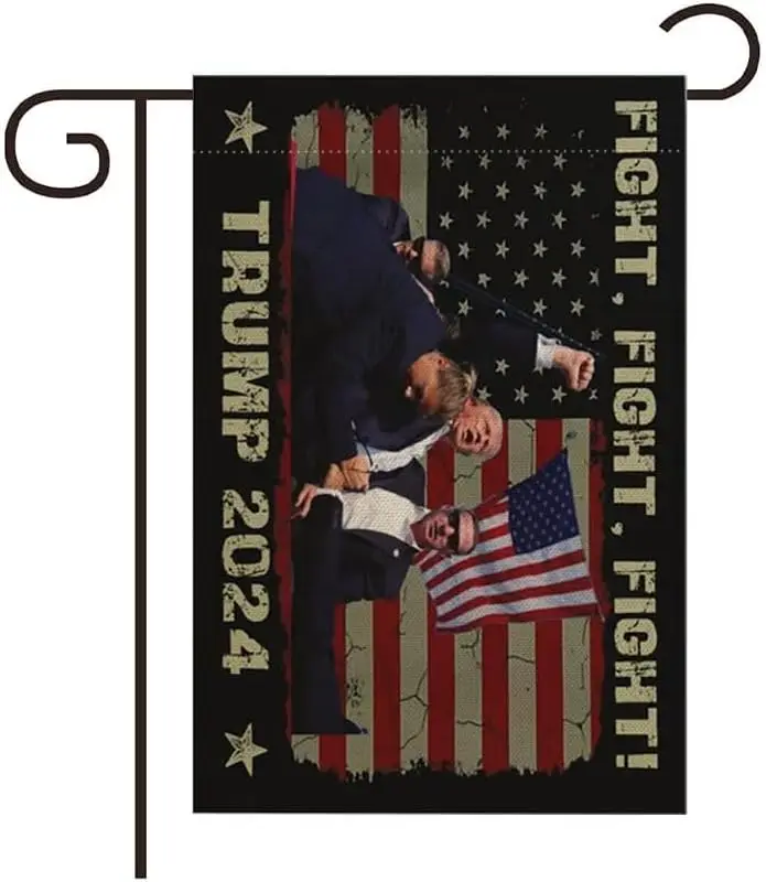 Садовый флаг Trump 2024 флаги Fight садовые Take America Back двусторонние ствол треба все бой