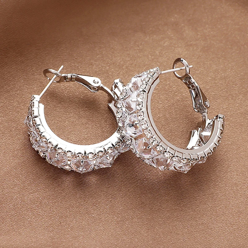

Женские маленькие круглые серьги MIHUA, серьги-кольца с блестящим белым цирконом, простые повседневные серьги для свадебной вечеринки, модные украшения, подарки H8E301
