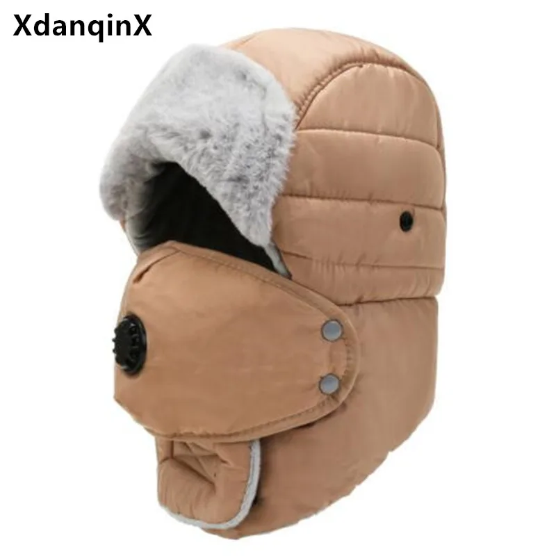 

2022 New Winter Plush Thickened Bomber Hats For Men And Women Warm Face Shield Mask Earmuffs Hat Cold Proof Riding Caps Unisex