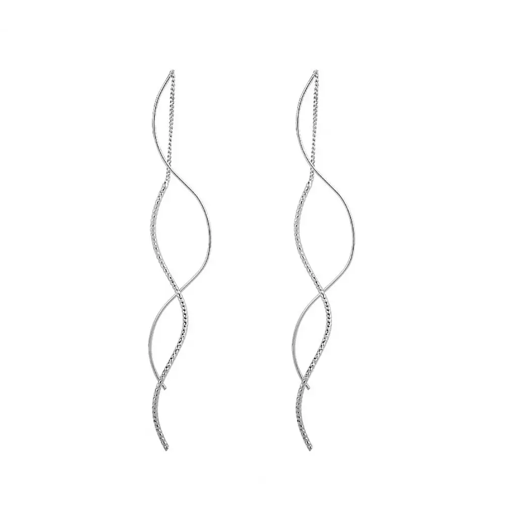 

Attractive Dangle Earrings Lightweight Women Earrings Anti-fade Wavy Shape Dangle Earring Piercing Accessories Decorative