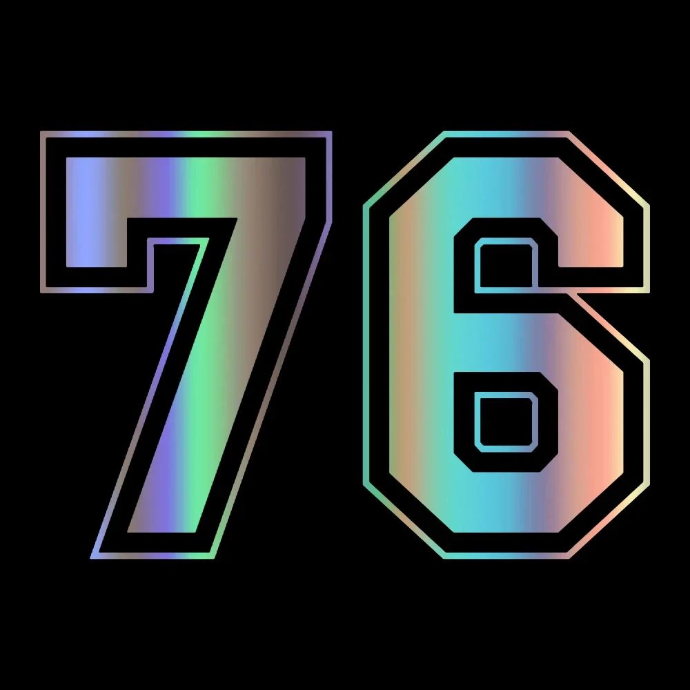 Персонализированные и забавные наклейки из ПВХ с номером 76 для автомобиля