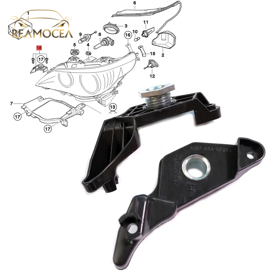 Reamocea 2x зажимы для ремонта автомобильных фар 63126941478 63126942478 Подходит BMW 5 серии E60 E61
