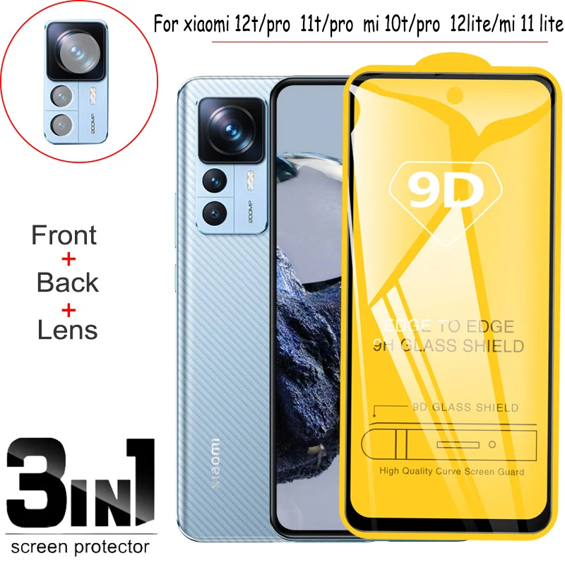 

3in1 Screen Protector For xiaomi 12t Front Back Film + Camera pelicula xiaomi 12 t mi 11 lite 5g ne 11t 10t pro xiomi mi 11 lite tempered glass xiaomi12t glass protector xiaomi 12t pro