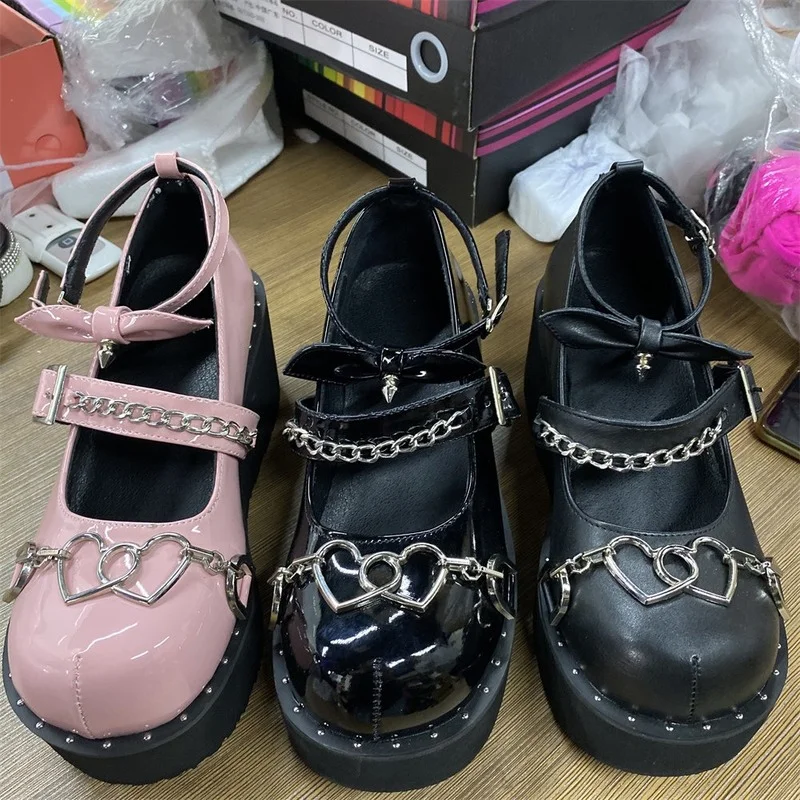

Women's Shoes 2022 Spring and Summer Gothic Style Hot Girl Platform Shoes Punk Style Platform Platform Shoes Lolita Shoes Girls