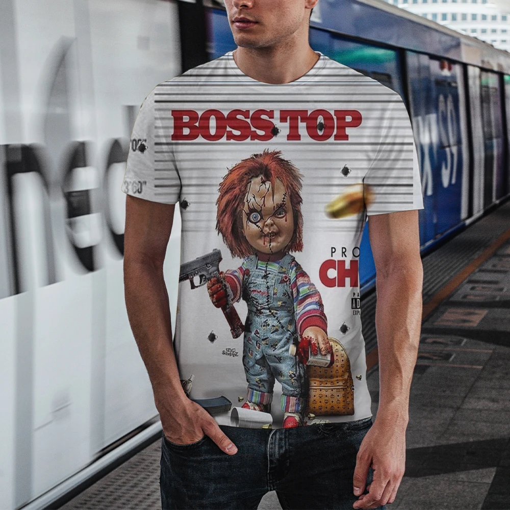 

Child's Play Horror Chucky Movie Printed 3D T-shirt Horror Harajuku Streetwear Oversized Tshirt Men Women Summer Casual Tops