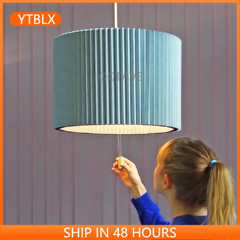 

New Postmodern LED Pendant Light Designer Creative Fabric Adjustable Lampshade Hanging Lamp For Dining Room Bar Restaurant Deco