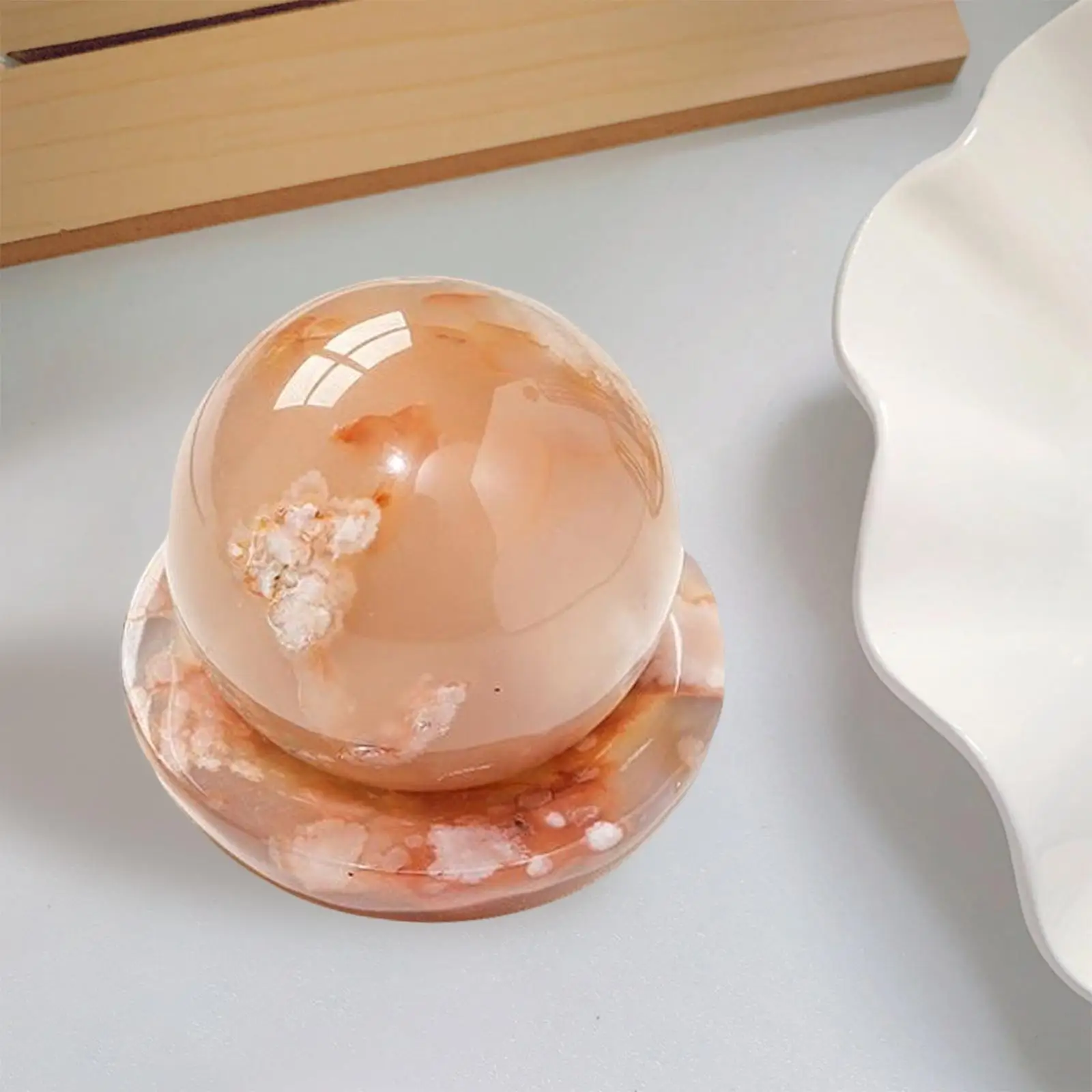 

Gemstone Cherry Blossom Stone Figurine Mineral Statue Sculpture