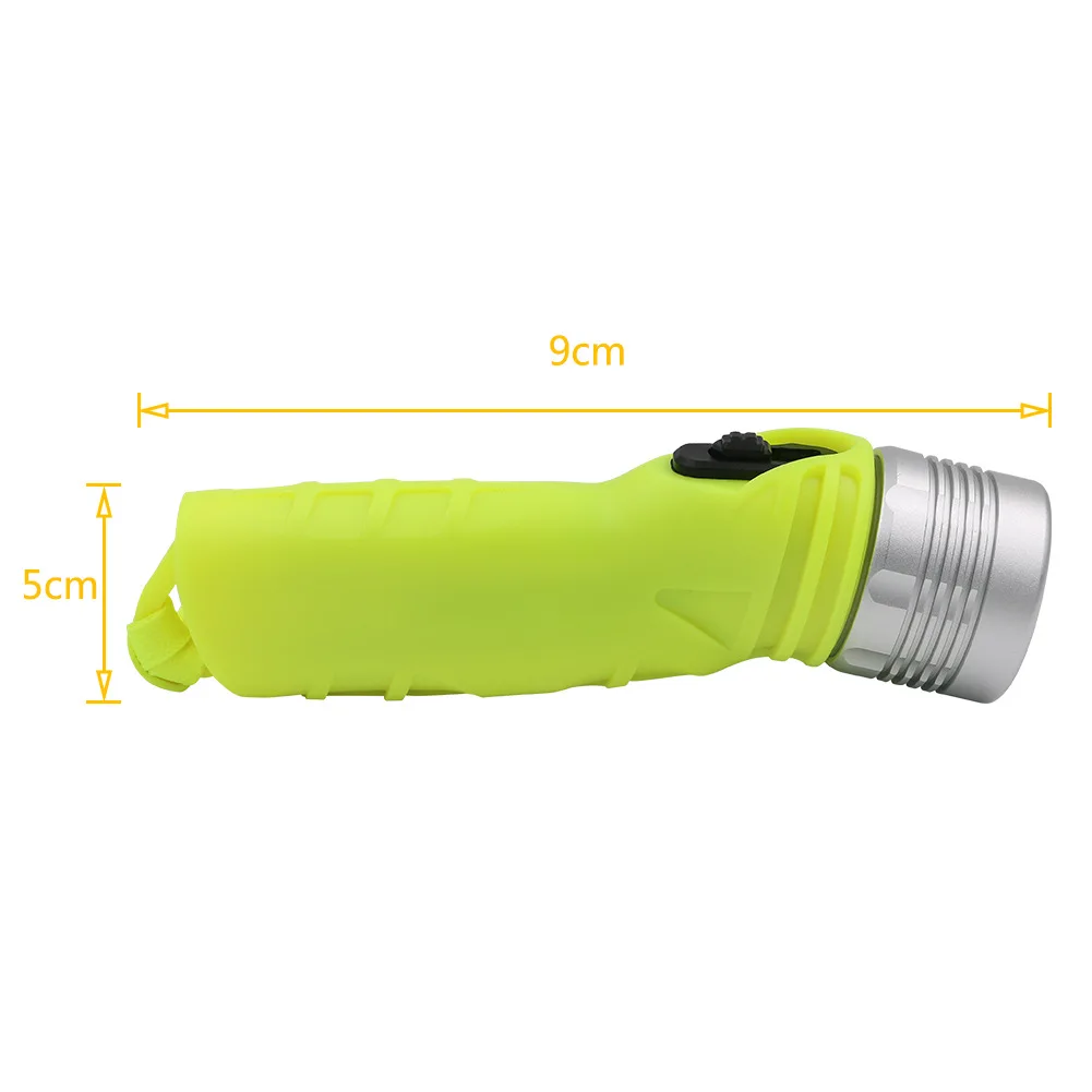 

Durable LED Diving Light Flashlight 120g 1800LM 1pcs 4 * AA Battery Aluminum Alloy + Plastic Fluorescent Green