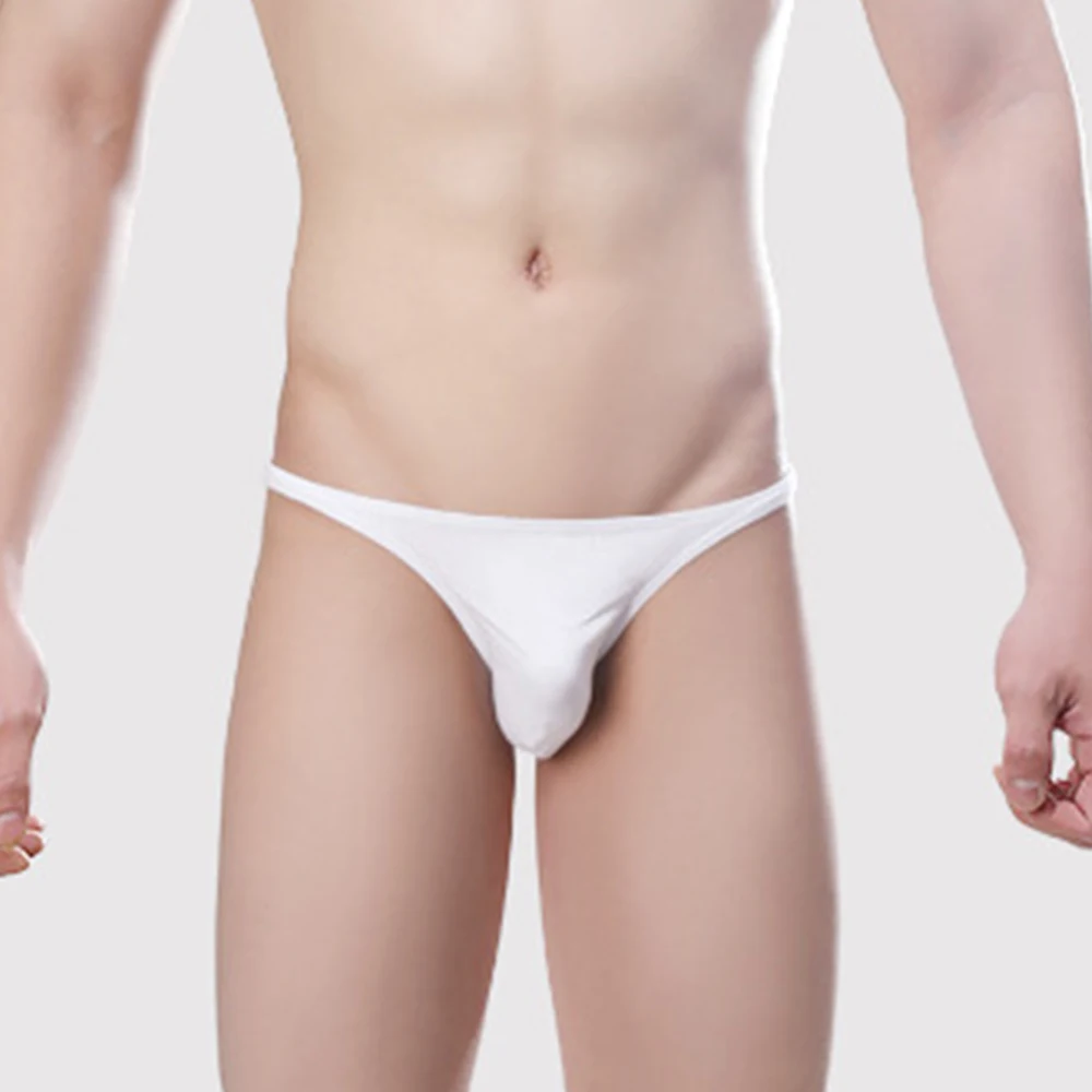 

Men Briefs Breathable Soft Sexy Solid Color Bikini Bulge Pouch Thong Wicking Underpants U Convex Big Scrotum Panties Gay Knicker