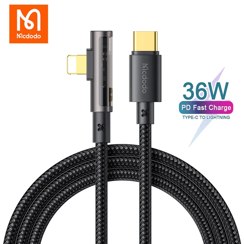 

MCDODO 36W PD Lightning Cable Fast Charging Type C Charger Data Cord For iPhone Samsung Huawei Xiaomi Macbook iPad tablet Cable