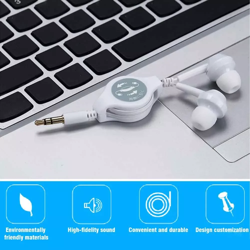 

2022NEW Stretchable Cable in-Ear Earphone Headphone Headset, Portable Earphone, Straight Insert