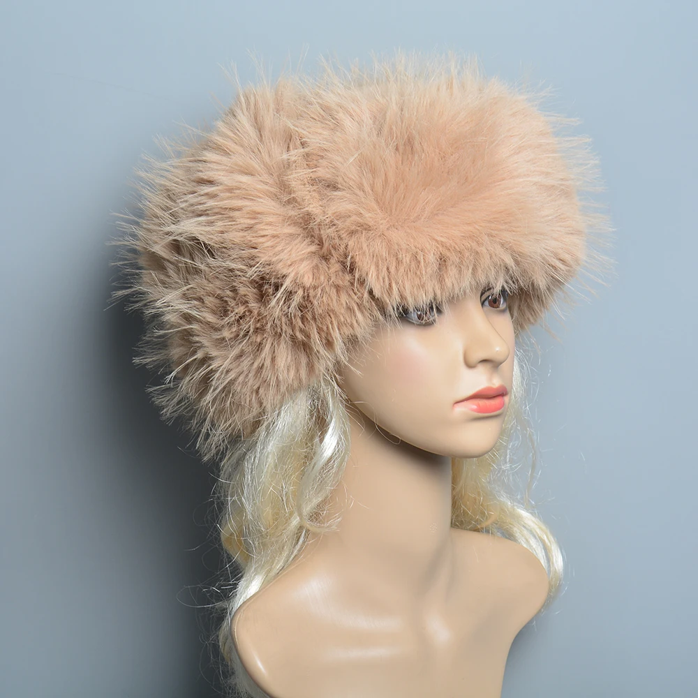Лидер продаж Роскошная искусственная шапка высокого класса унисекс из