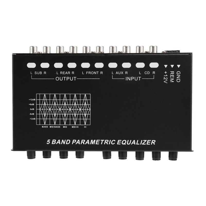 2X 5-полосный автомобильный аудио эквалайзер регулируемый EQ усилитель