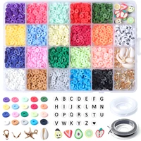 polymer spacer beads kits clay round beads for bracelets necklace metal charms fruit letter seed beads for handmade making set