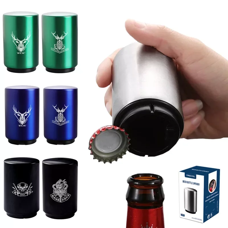 

Automatic Beer Bottle Openers Corkscrew Stainless Steel Wine Beer Soda Cap Opener Push Down Opener Kitchen Bar Tools
