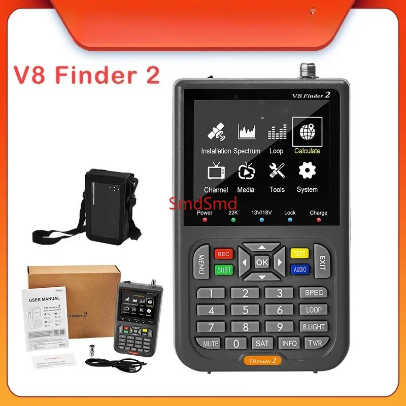 Фото Цифровой детектор сигнала V8 Finder2 для спутниковых антенн FTA DVB-S/S2/S2X с ЖК-экраном для настройки спутникового ТВ-ресивера №1