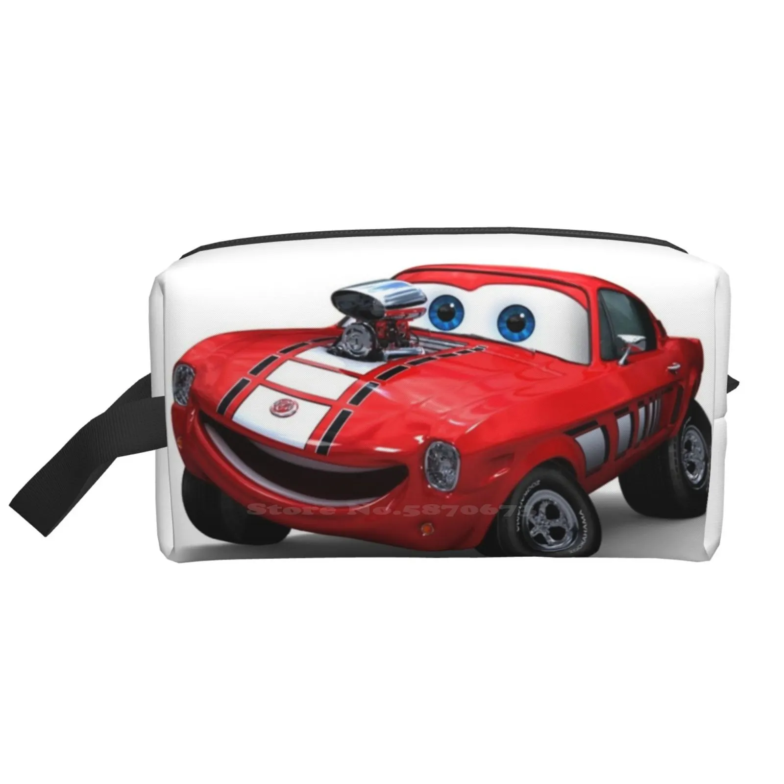 

Красная косметичка Shelby Mustang, дорожная женская косметичка большого размера, красная Автомобильная косметичка, популярный автомобильный мультяшный карман с быстрой молнией