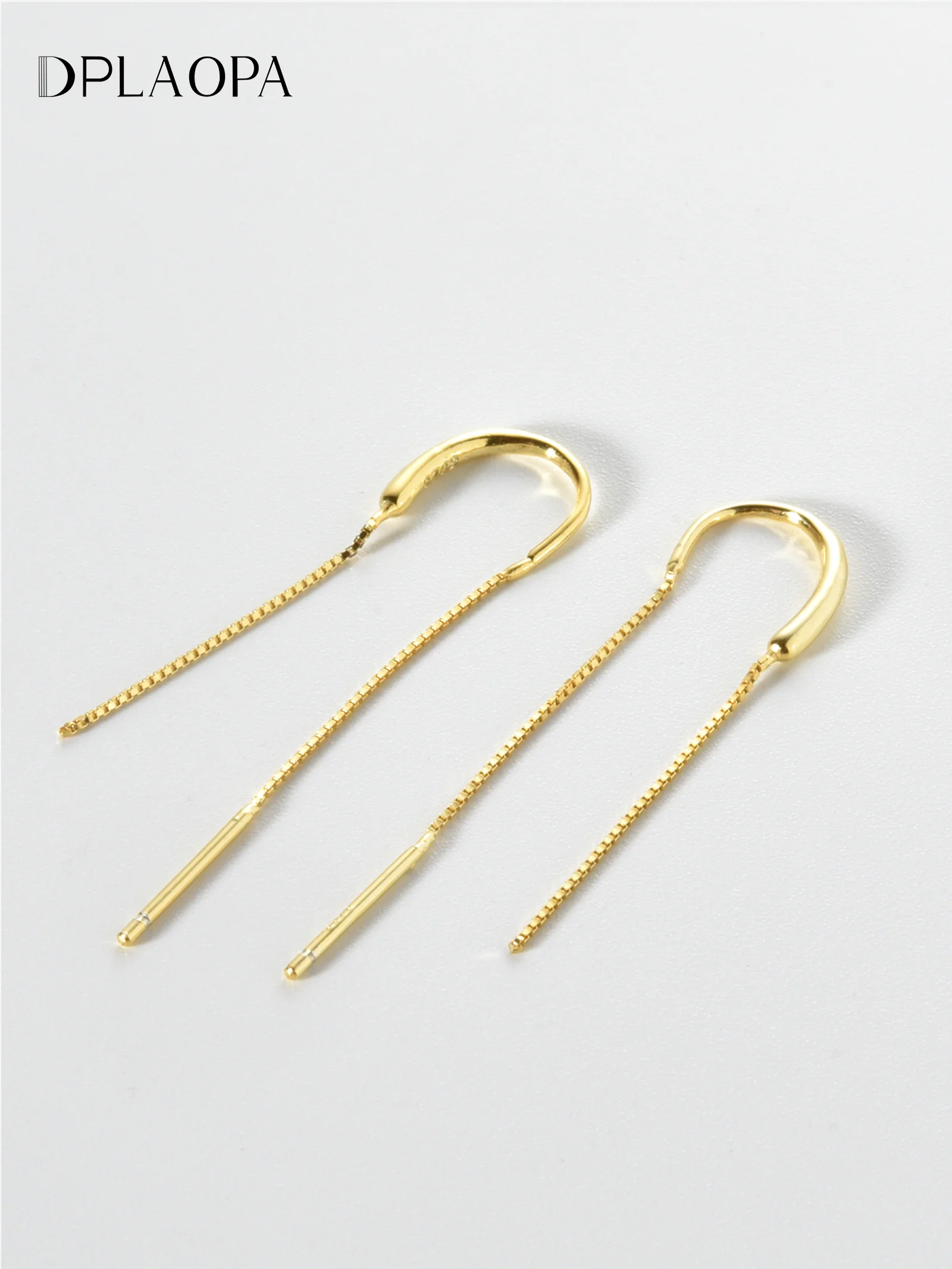 Серьги-подвески DPLAOPA из серебра 925 пробы с длинной цепочкой 2024 Изящные Новые