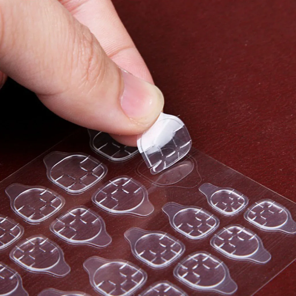 

10 Sheets Waterproof Breathable Jelly Double Sided Adhesive Tabs Nail Glue Sticker False Nail Tips