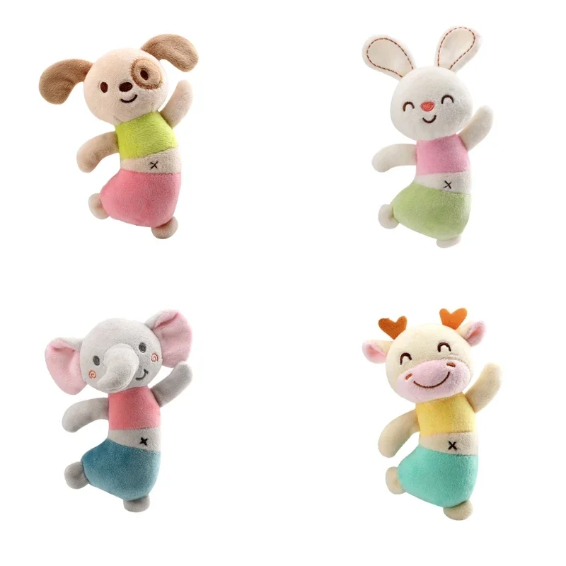 Детская погремушка плюшевая игрушка мультяшный олень кролик собака слон