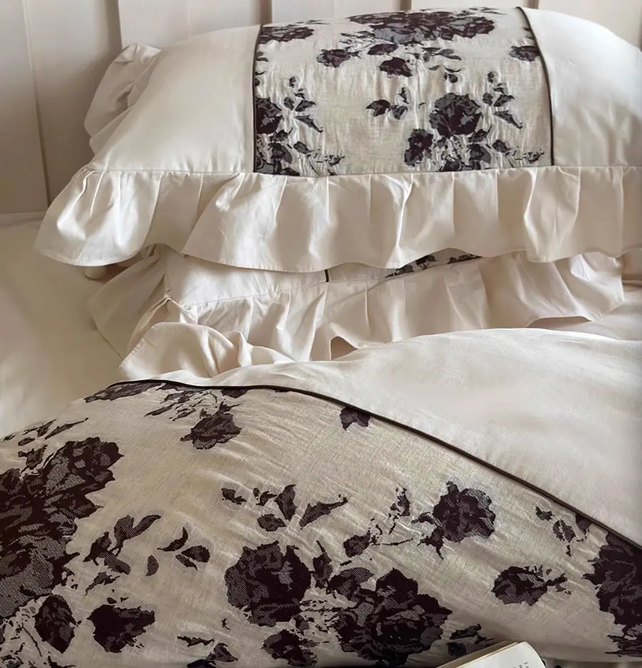 Винтажный французский пасторальный постельный комплект полный королевский