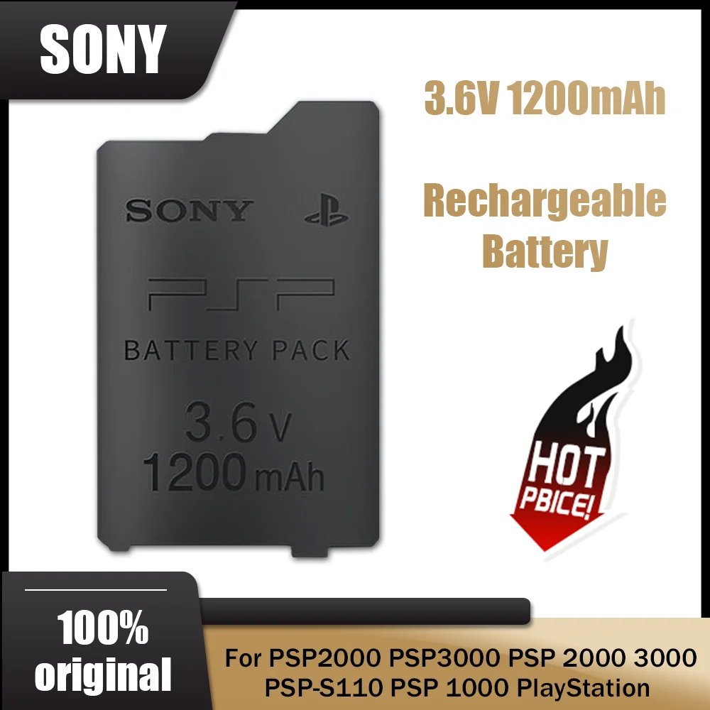1PCS 3.6V 1200mAh SONY Rechargeable Lithium Battery For PSP2000 PSP3000 PSP 1000 2000 3000 PSP-S110 PlayStation Portable Gamepad - купить по