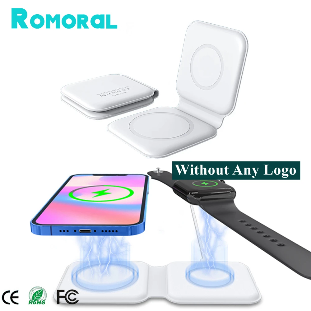 

2 in 1 Original Wireless Charger Mag Safe Duo For Apple Watch 3 4 Airpods 2 Folding Magnetic Fast Charging Dock for iPhone 12 13