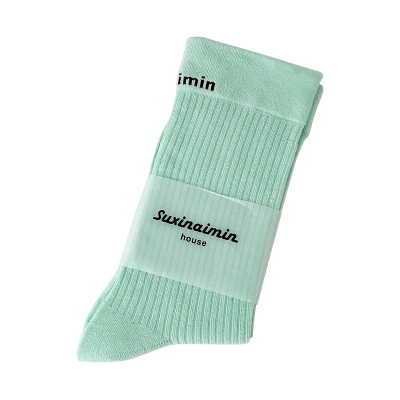 2022 New Arrival 8 Pairs Cozy Women Socks Sport for Four Season Solid Color