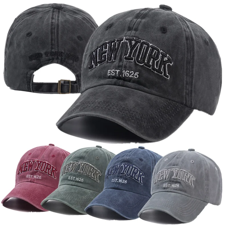 

2022 New York Washed Cotton Cap For Men Women Gorras Snapback Caps Baseball Caps Sun protection Casquette Dad Hat Outdoors Cap