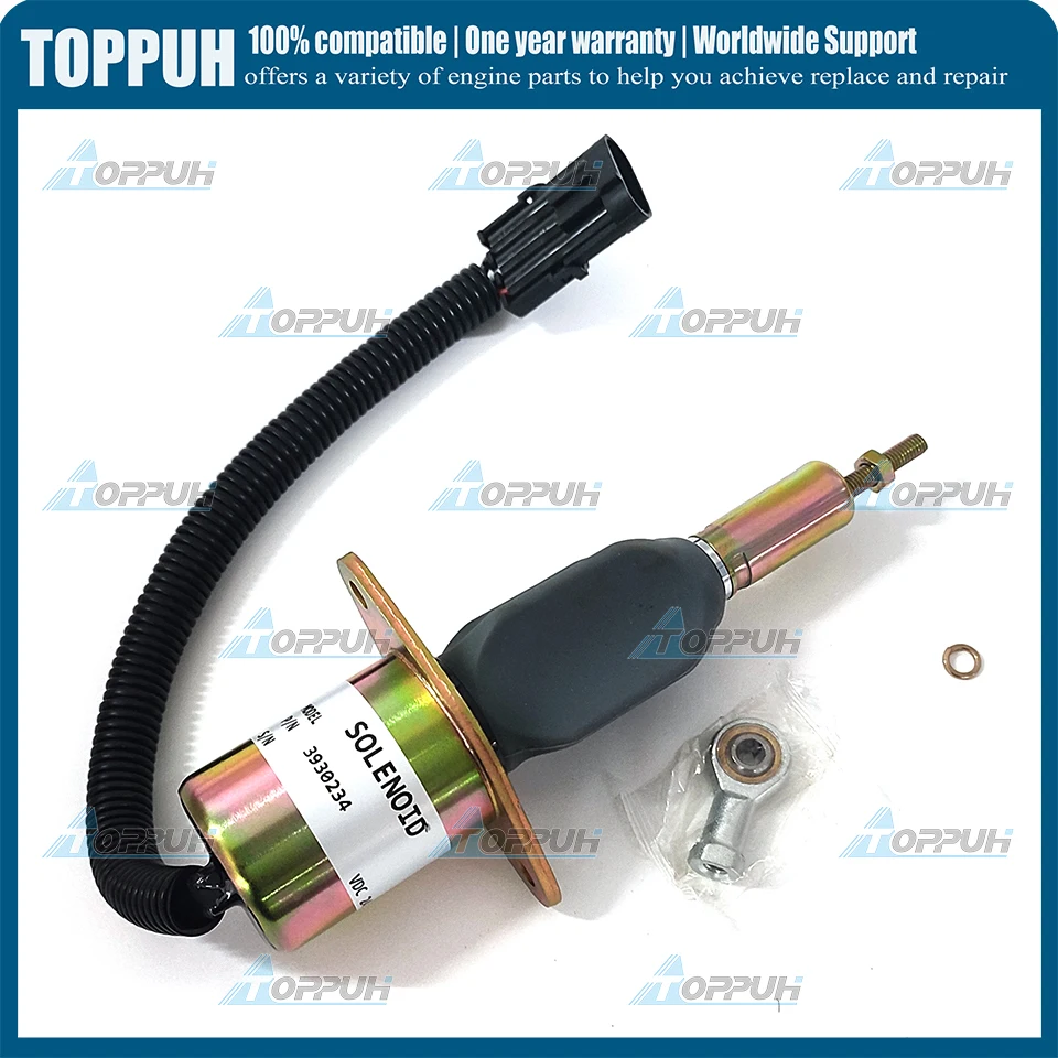 24В 3930234 Соленоид отключения подачи топлива для экскаватора Komatsu Cummins 6CT 8 3 л SA-4335-24