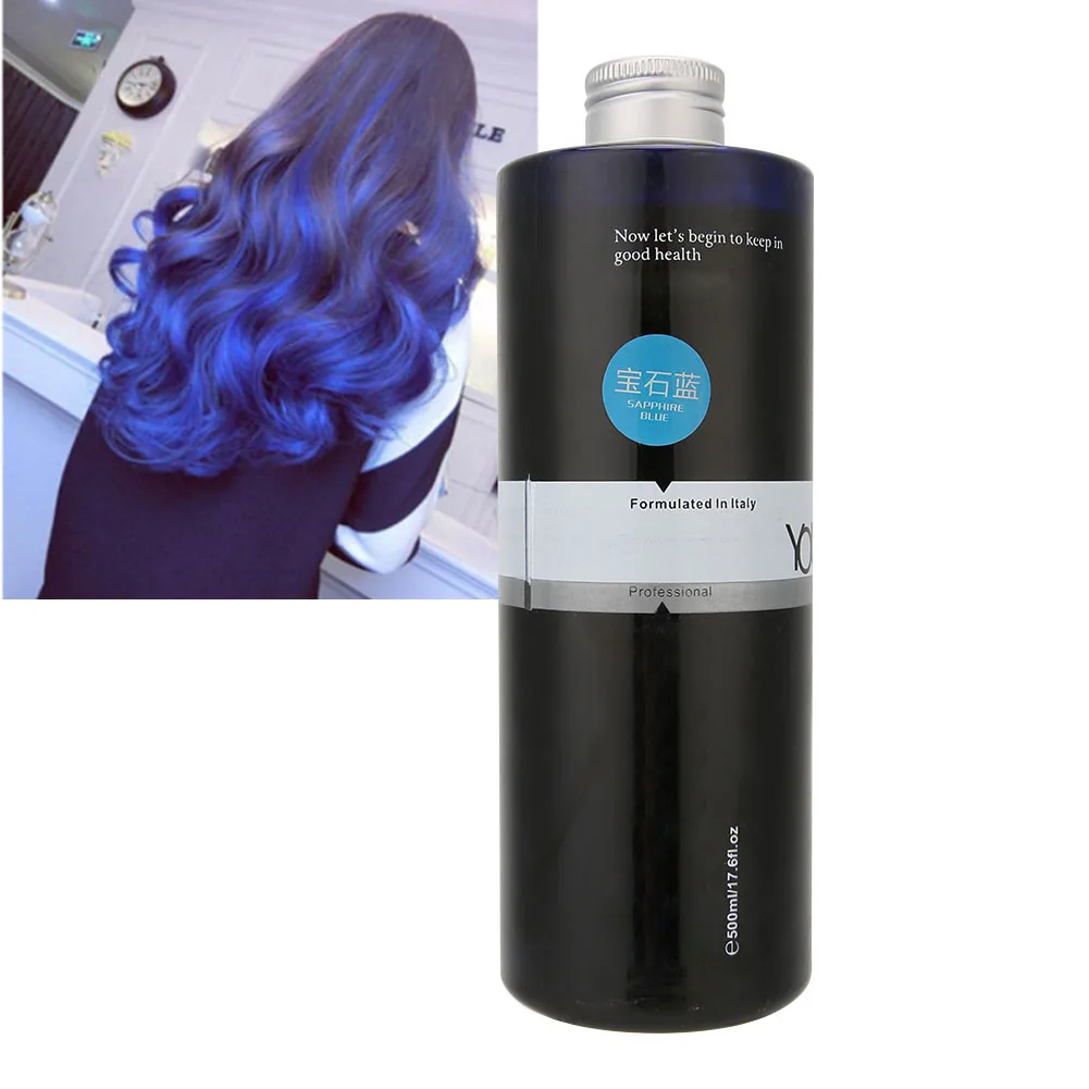 1 Bottle Blue Hair Color Wax Semi Permanent Fashionable Long Lasting Hairdressing Styling Hair Dye Paint Cream Hairdressing Tool