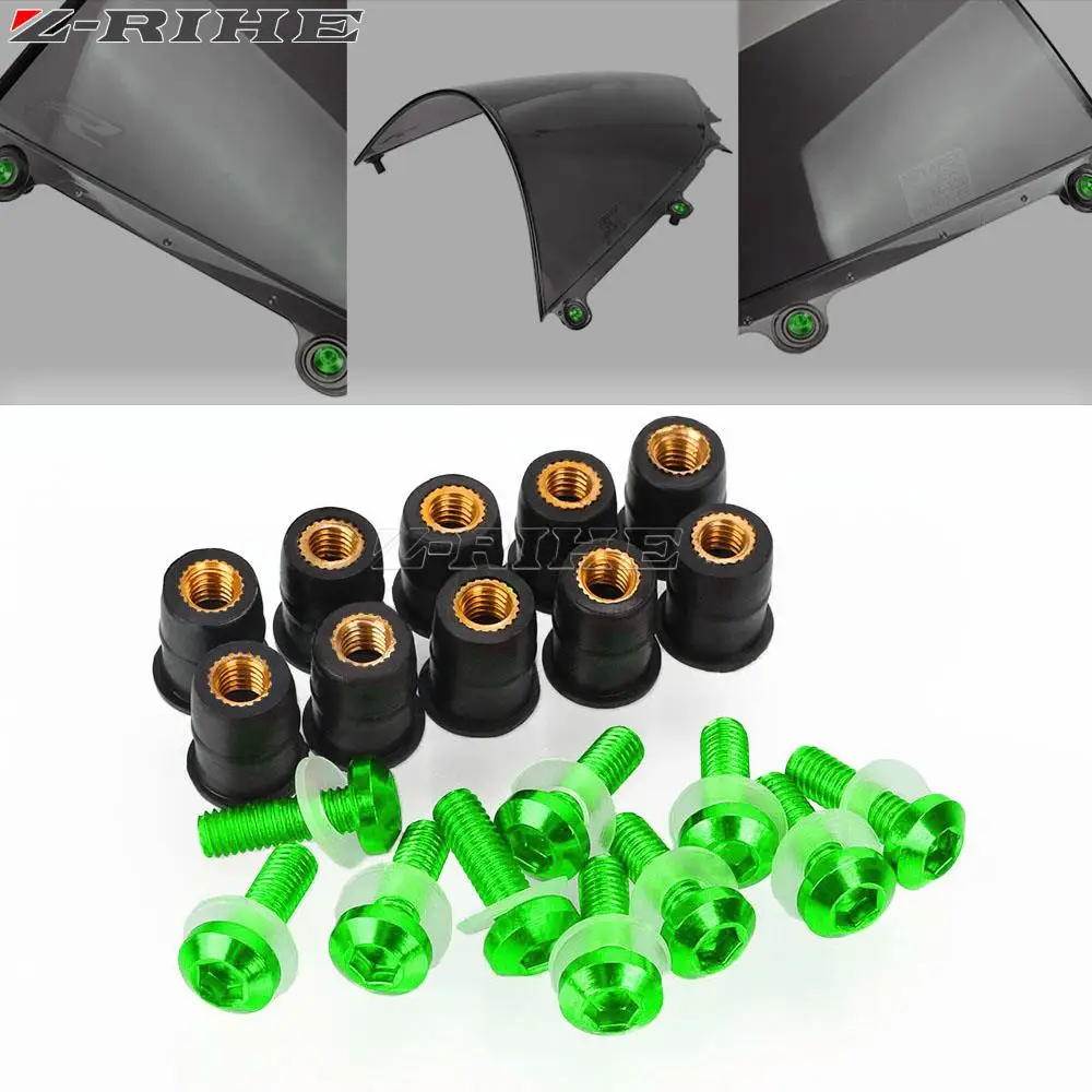

10PCS Windscreen Bolts Windshield Screws Kit For Kawasaki VERSYSX-250 VERSYSX-300 NINJA 250 300R Z250 Z300 Versys X250 X300