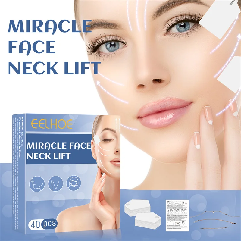 

40Pcs/Box Face Lifting Sticker Fox Eye V Vorm Gezicht Invisible Tape En Band Slim Dubbele Kin Gezicht Lifting Anti Rimpel Patch